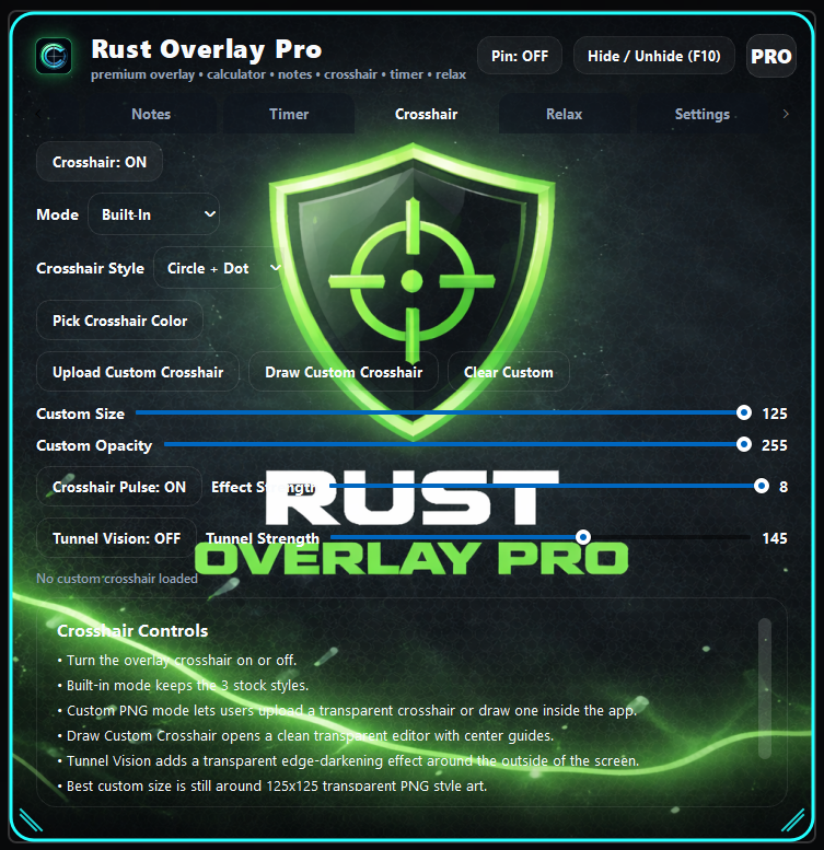 Rust Overlay Pro crosshair preview