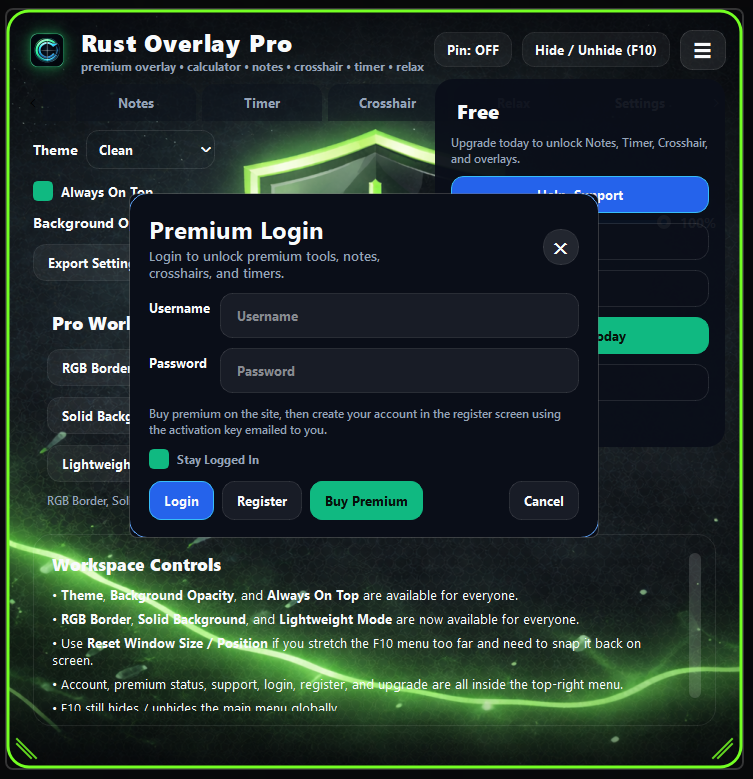 Rust Overlay Pro easy interface preview