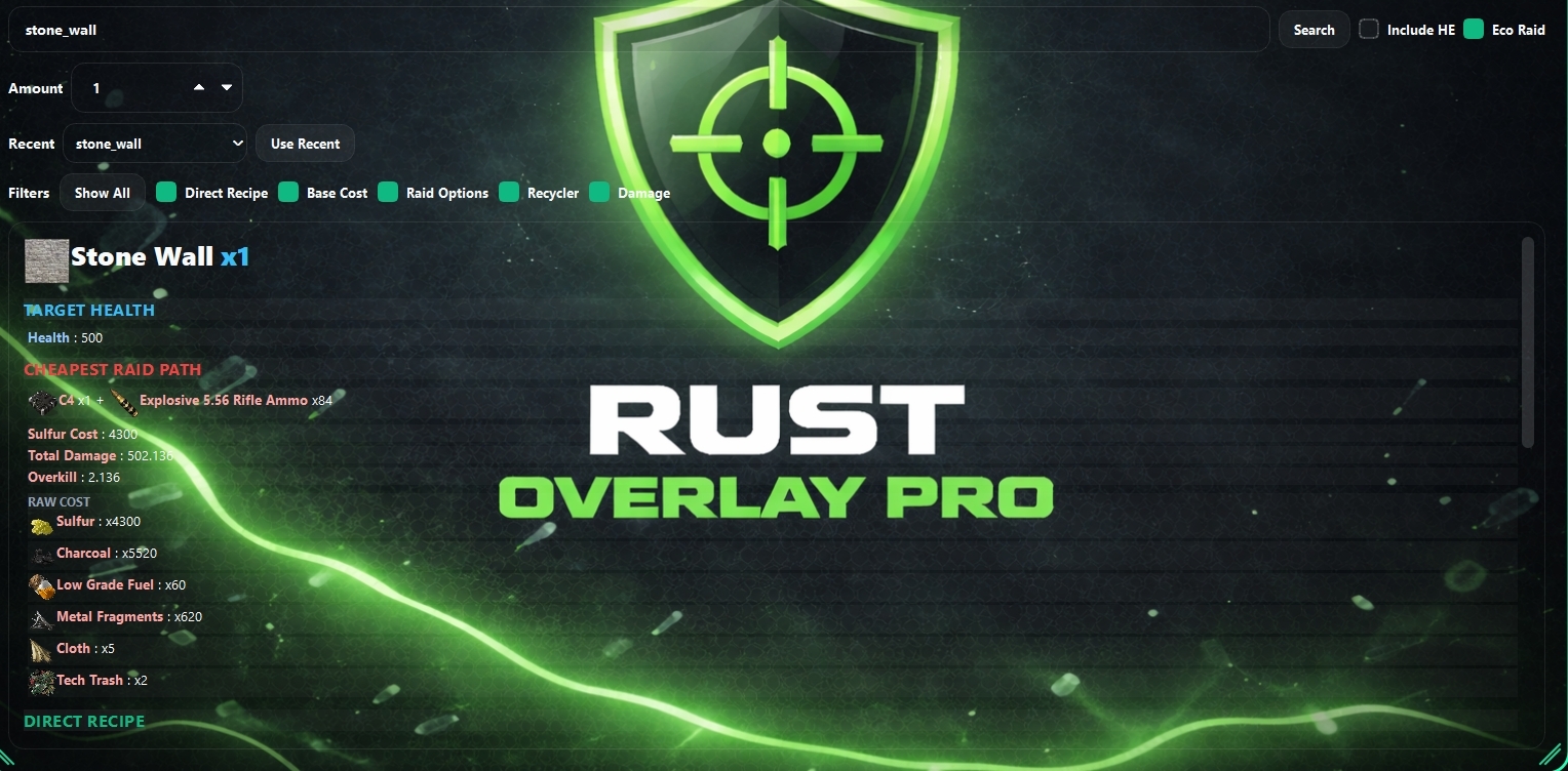 Rust Overlay Pro search result preview
